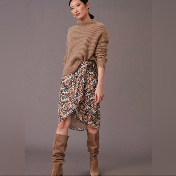 Anthropologie Hutch Butterfly Belted Wrap Skirt 6 Boho Fairycore Feminine Retro - Picture 1 of 11